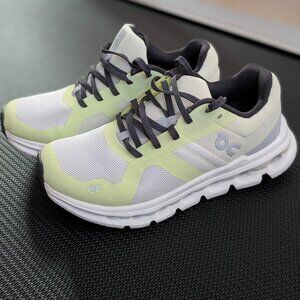 On Running Cloudrunner Sneakers – White & Mint Green – Women’s Running Shoes 5.5